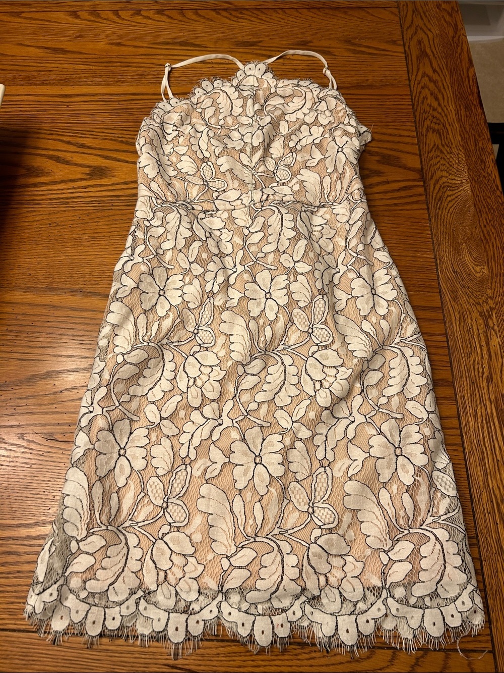 Lulu's Cream Lace Floral Dress/9